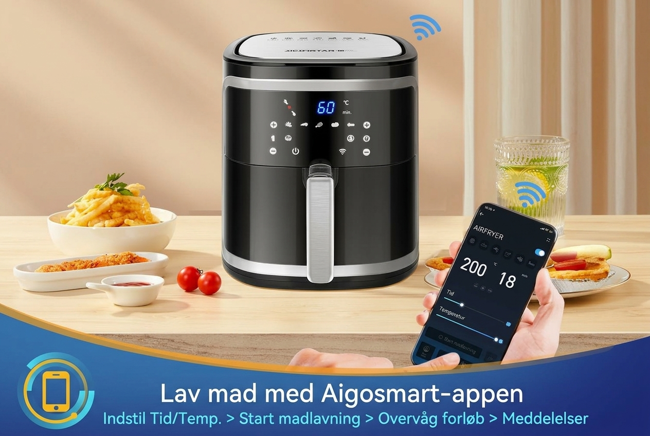 Oliefri airfryer XXL 7 liter, 1900 watt, smart model. - Imagen 4