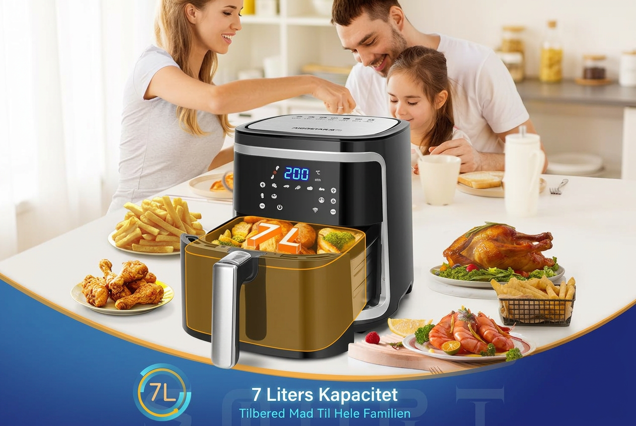Oliefri airfryer XXL 7 liter, 1900 watt, smart model. - Imagen 3