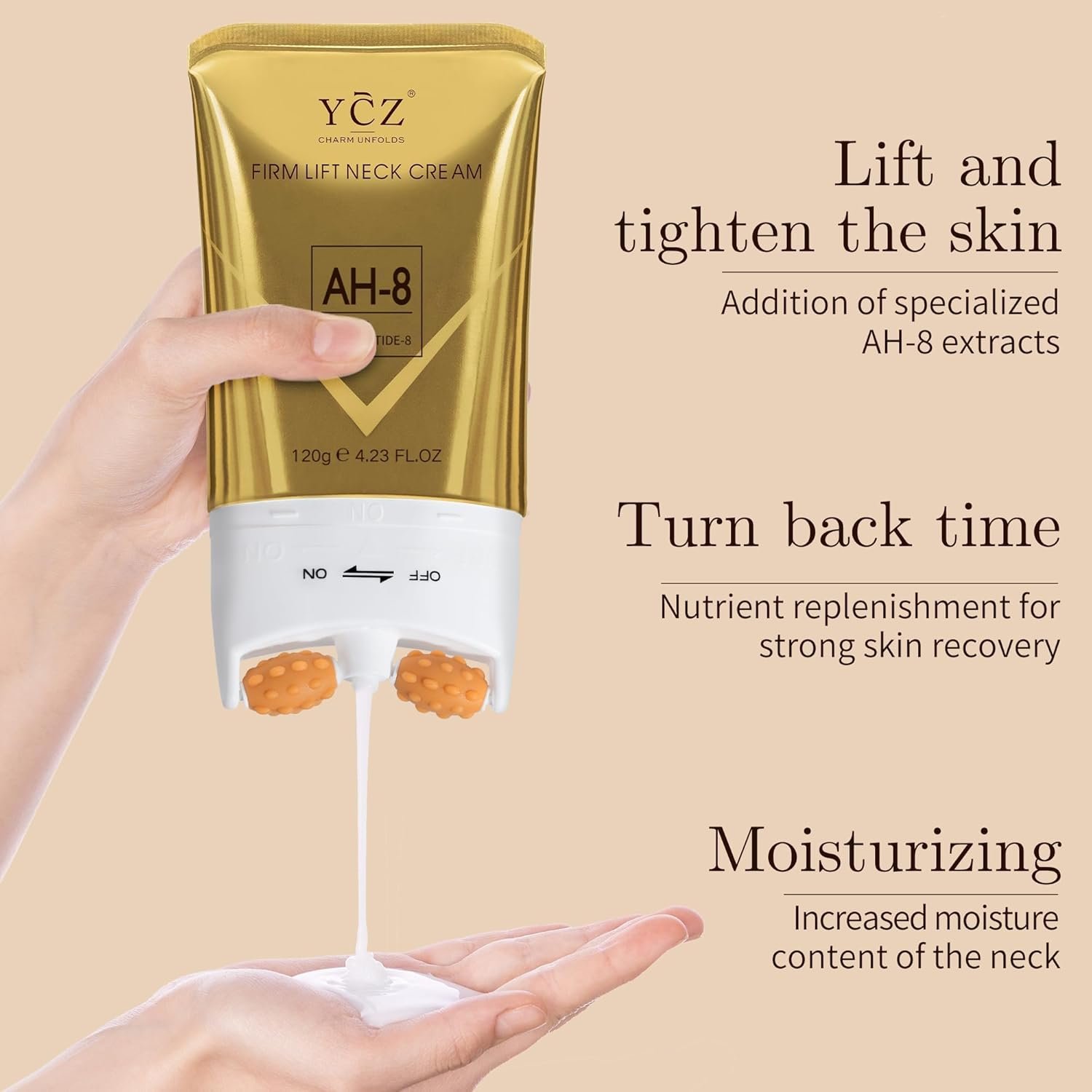 YCZ Neck Firming Cream – Straffende und liftende Halscreme für pergamentartige Haut, Hautpflege mit intensiver Feuchtigkeitsversorgung, tierversuchsfreie Pflege für Hals und Körper mit straffender Wirkung. - Image 7